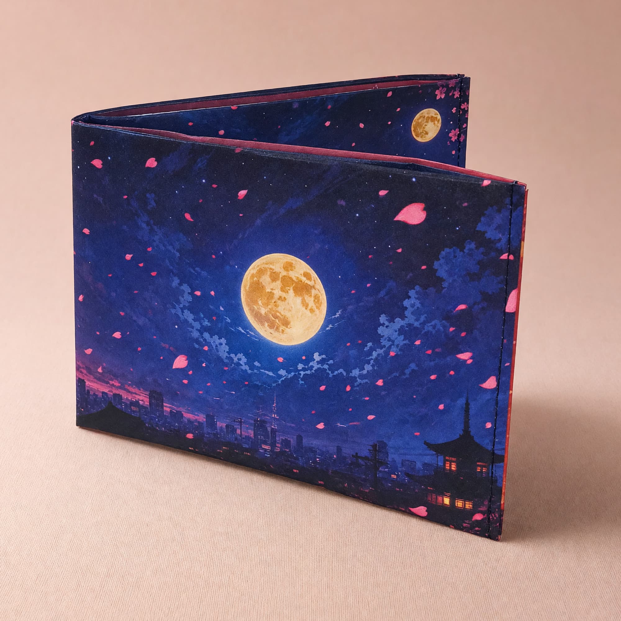 Anime Hero wallet standing open
