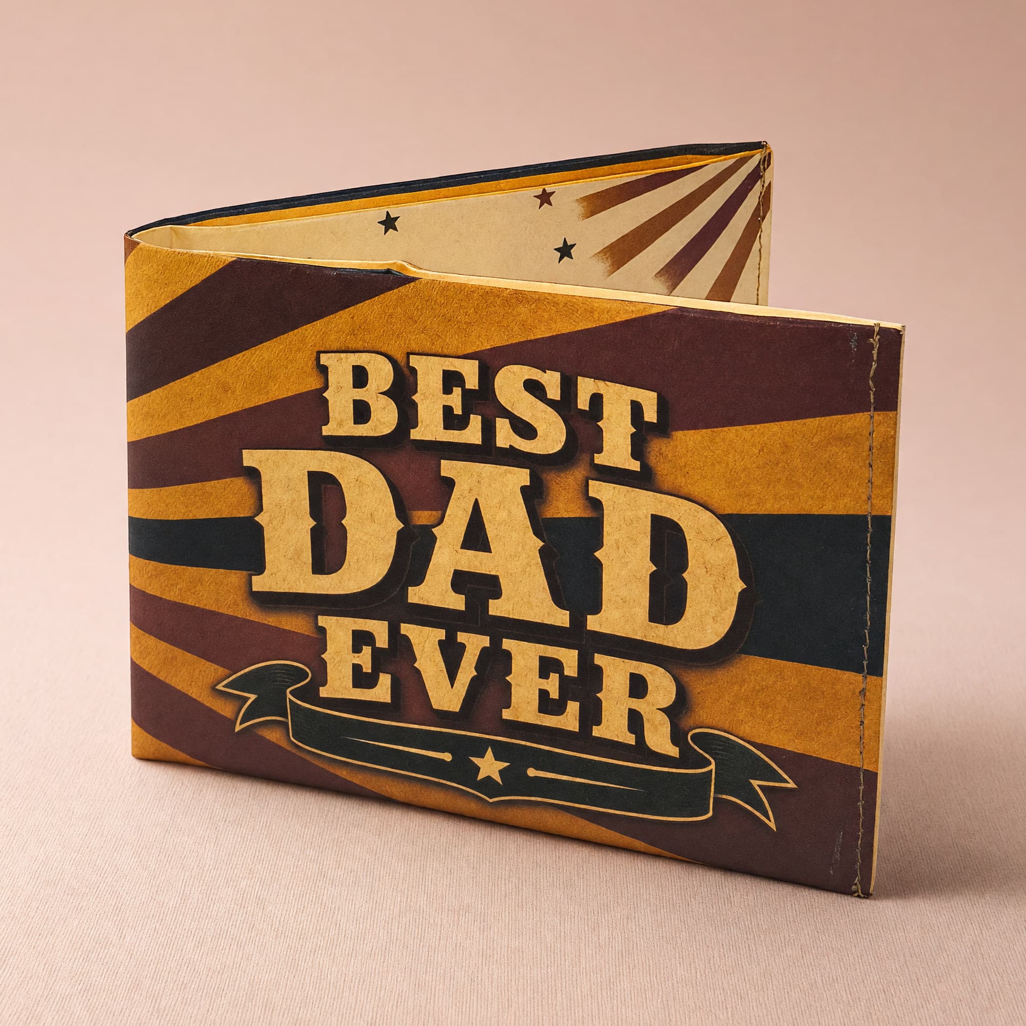 Best Dad Ever wallet standing open