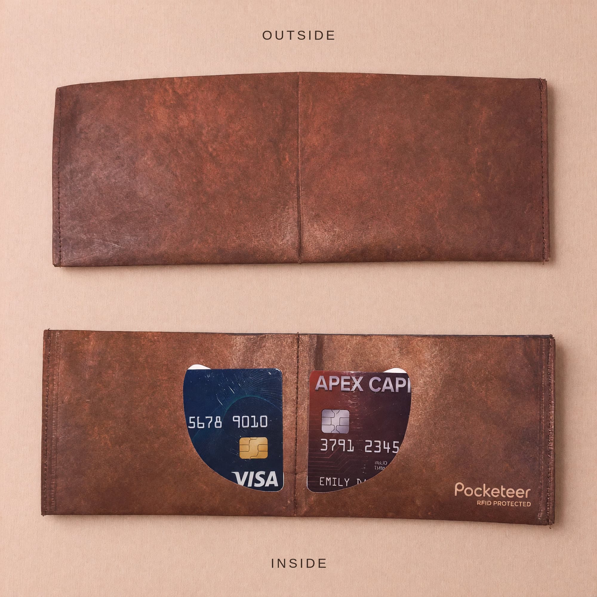Leather Look outer and inner flat lay